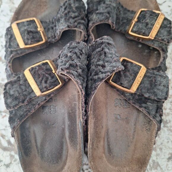 Birkenstock big buckle leather felt‎ sandals size 38 - Picture 6 of 8